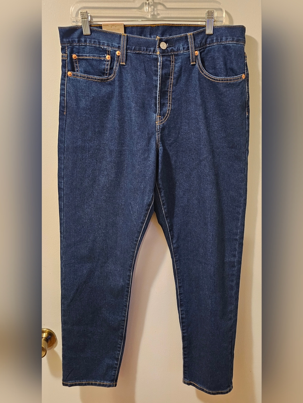 Levi's Wedgie Fit High Rise Button Fly Jeans Stretch Dark Blue Womens Sz 32 NWT